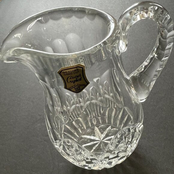 VINTAGE Poland Hand Cut Crystal Small Pitcher NWT - Picture 1 of 6